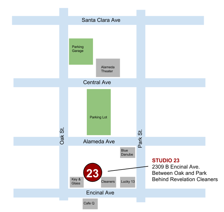 studio 23 alameda parking map